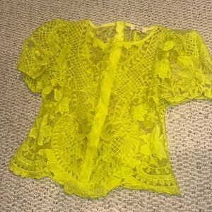 neon yellow laced tee